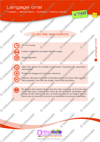 Page 1 de la fiche
