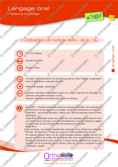 Page 1 de la fiche