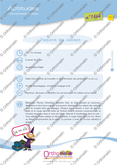 Page 1 de la fiche