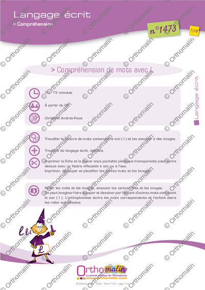 Page 1 de la fiche