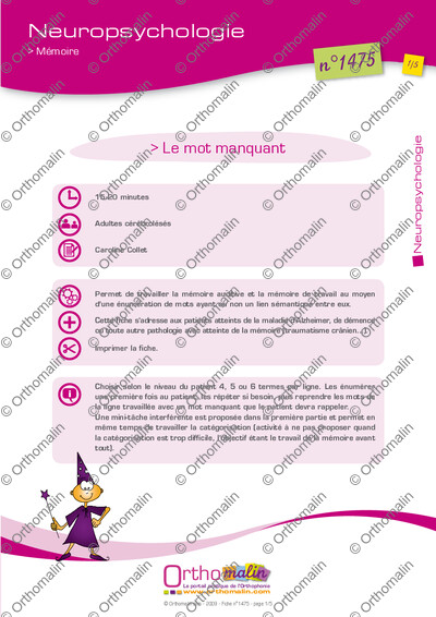 Page 1 de la fiche