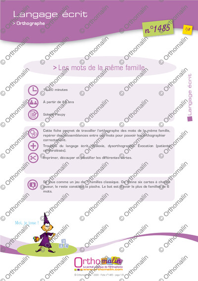 Page 1 de la fiche
