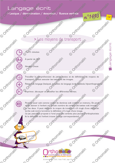 Page 1 de la fiche