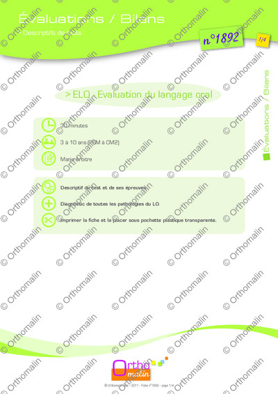 Page 1 de la fiche