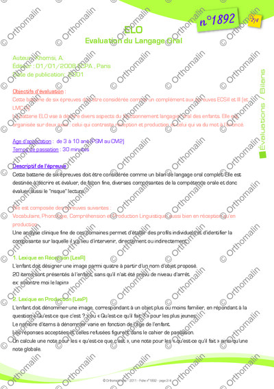 Page 2 de la fiche