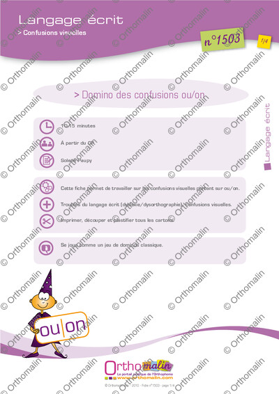 Page 1 de la fiche