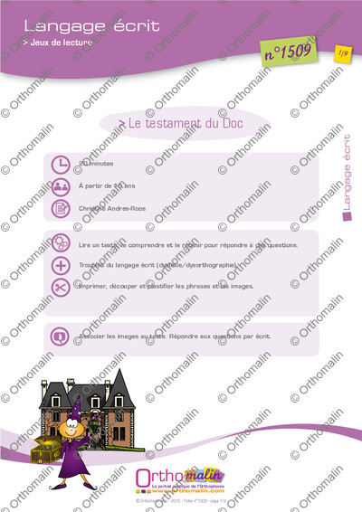 Page 1 de la fiche