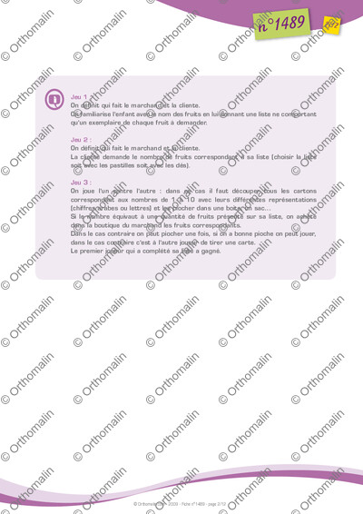 Page 2 de la fiche