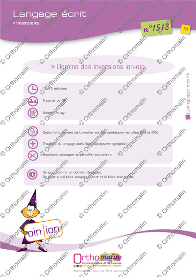 Page 1 de la fiche