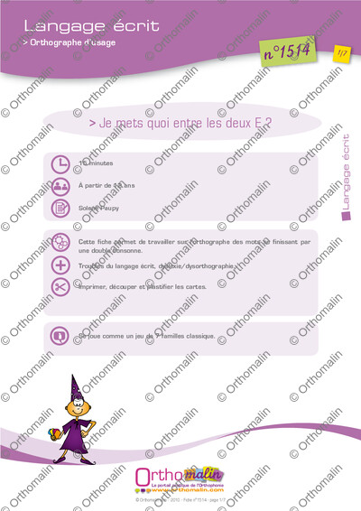 Page 1 de la fiche