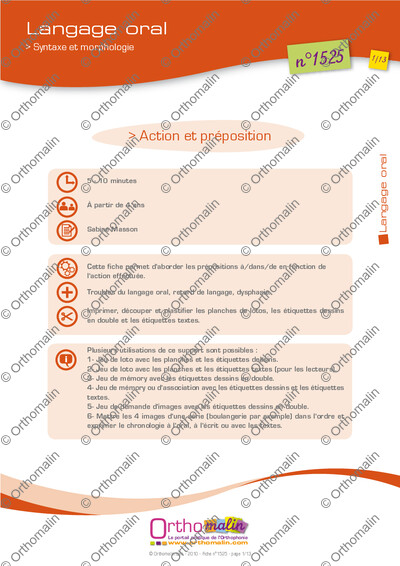 Page 1 de la fiche