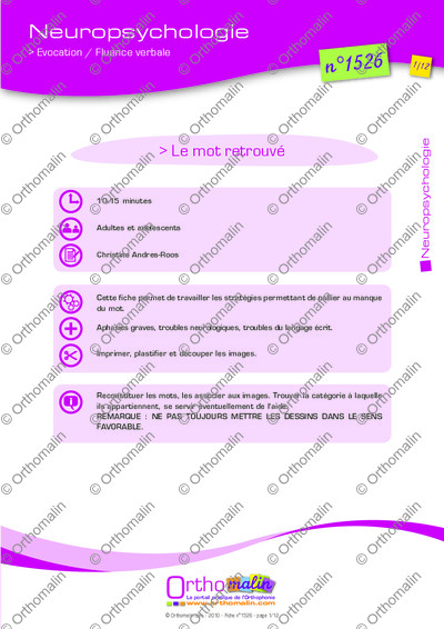 Page 1 de la fiche