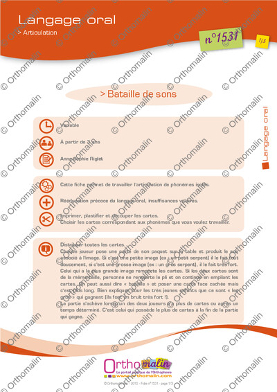 Page 1 de la fiche