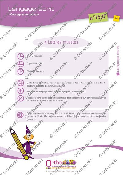 Page 1 de la fiche