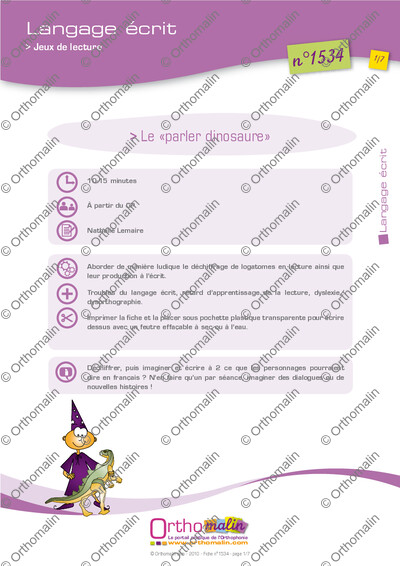 Page 1 de la fiche