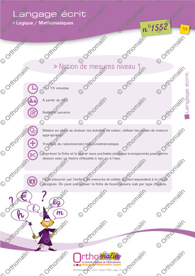 Page 1 de la fiche