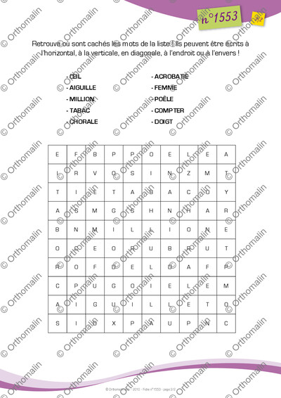 Page 2 de la fiche