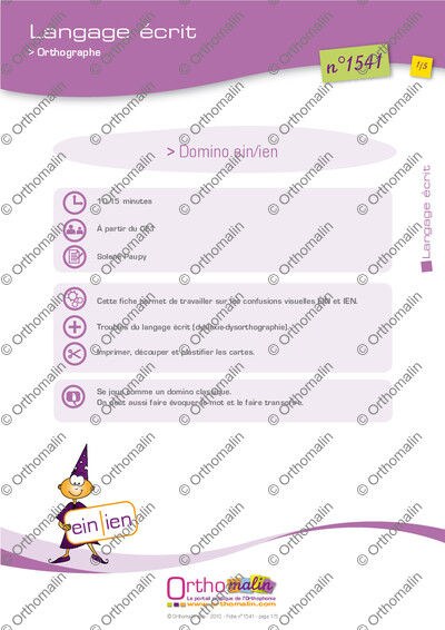Page 1 de la fiche
