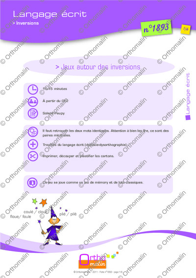 Page 1 de la fiche