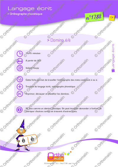 Page 1 de la fiche
