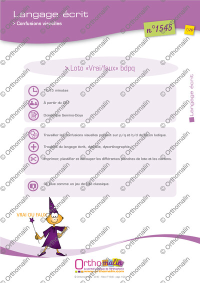 Page 1 de la fiche