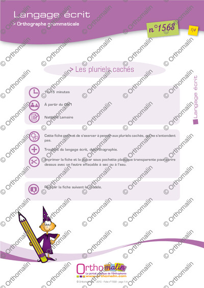 Page 1 de la fiche