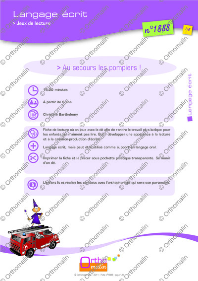 Page 1 de la fiche