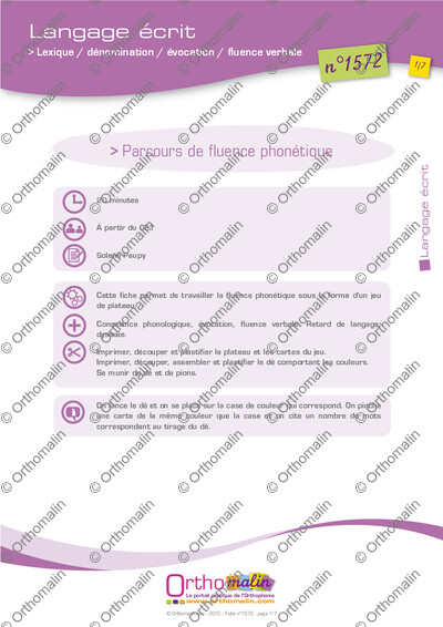 Page 1 de la fiche