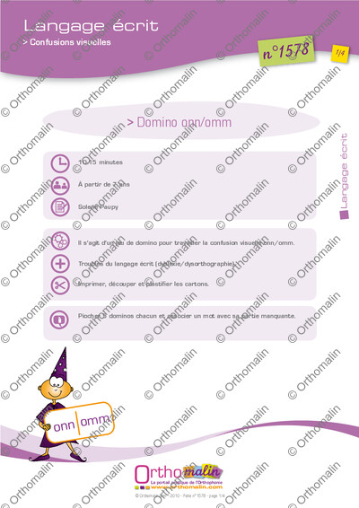Page 1 de la fiche
