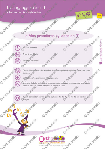 Page 1 de la fiche
