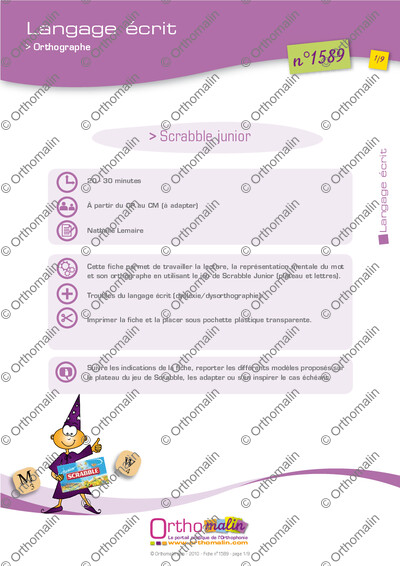 Page 1 de la fiche