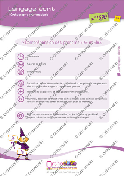Page 1 de la fiche