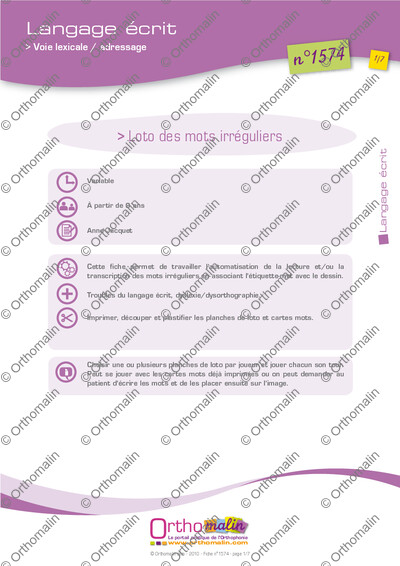Page 1 de la fiche
