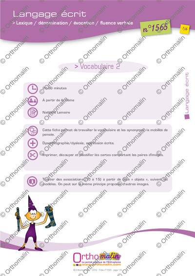 Page 1 de la fiche