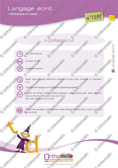 Page 1 de la fiche