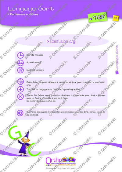 Page 1 de la fiche