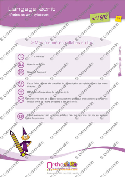 Page 1 de la fiche