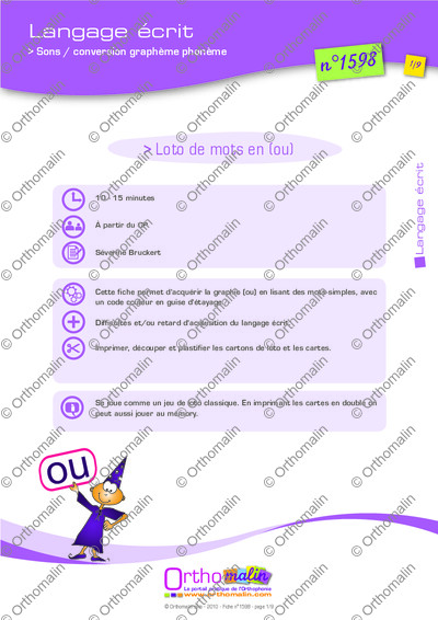 Page 1 de la fiche