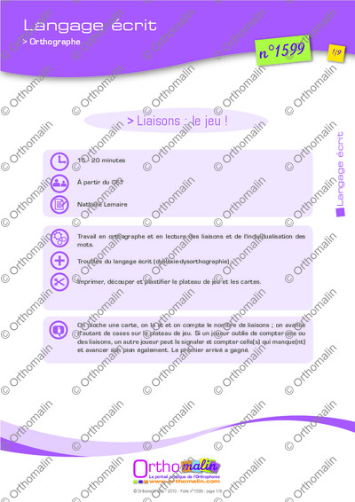 Page 1 de la fiche