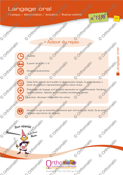 Page 1 de la fiche