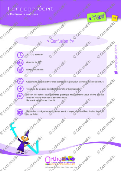 Page 1 de la fiche