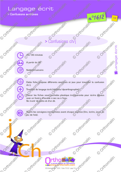 Page 1 de la fiche