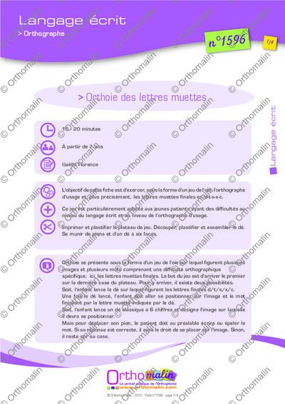 Page 1 de la fiche