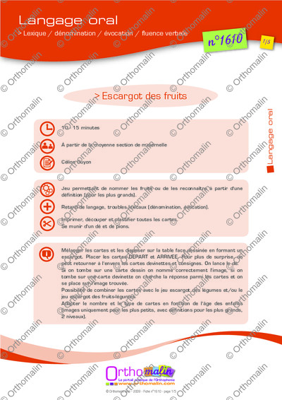 Page 1 de la fiche