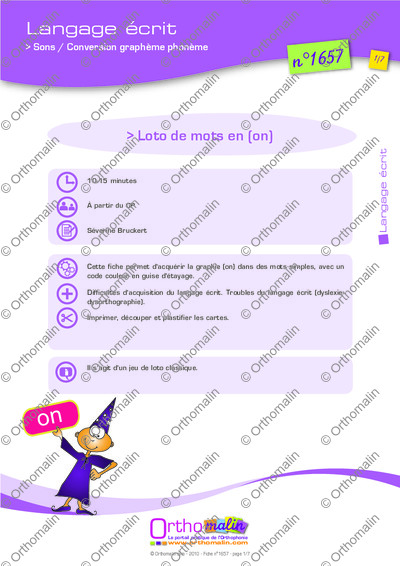 Page 1 de la fiche