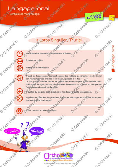 Page 1 de la fiche