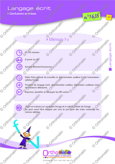 Page 1 de la fiche
