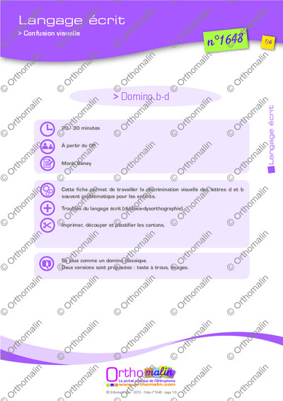 Page 1 de la fiche