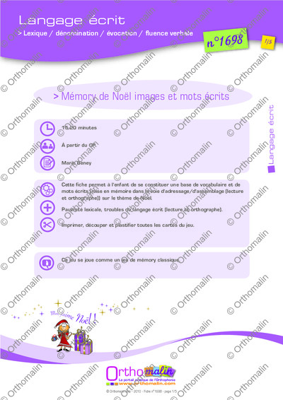 Page 1 de la fiche
