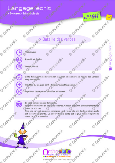 Page 1 de la fiche
